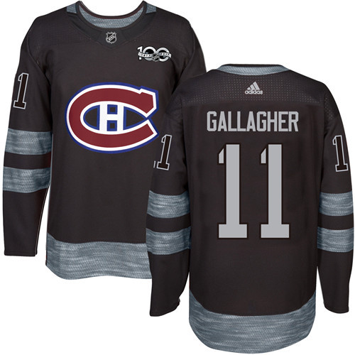 Adidas Canadiens #11 Brendan Gallagher Black 1917-100th Anniversary Stitched NHL Jersey